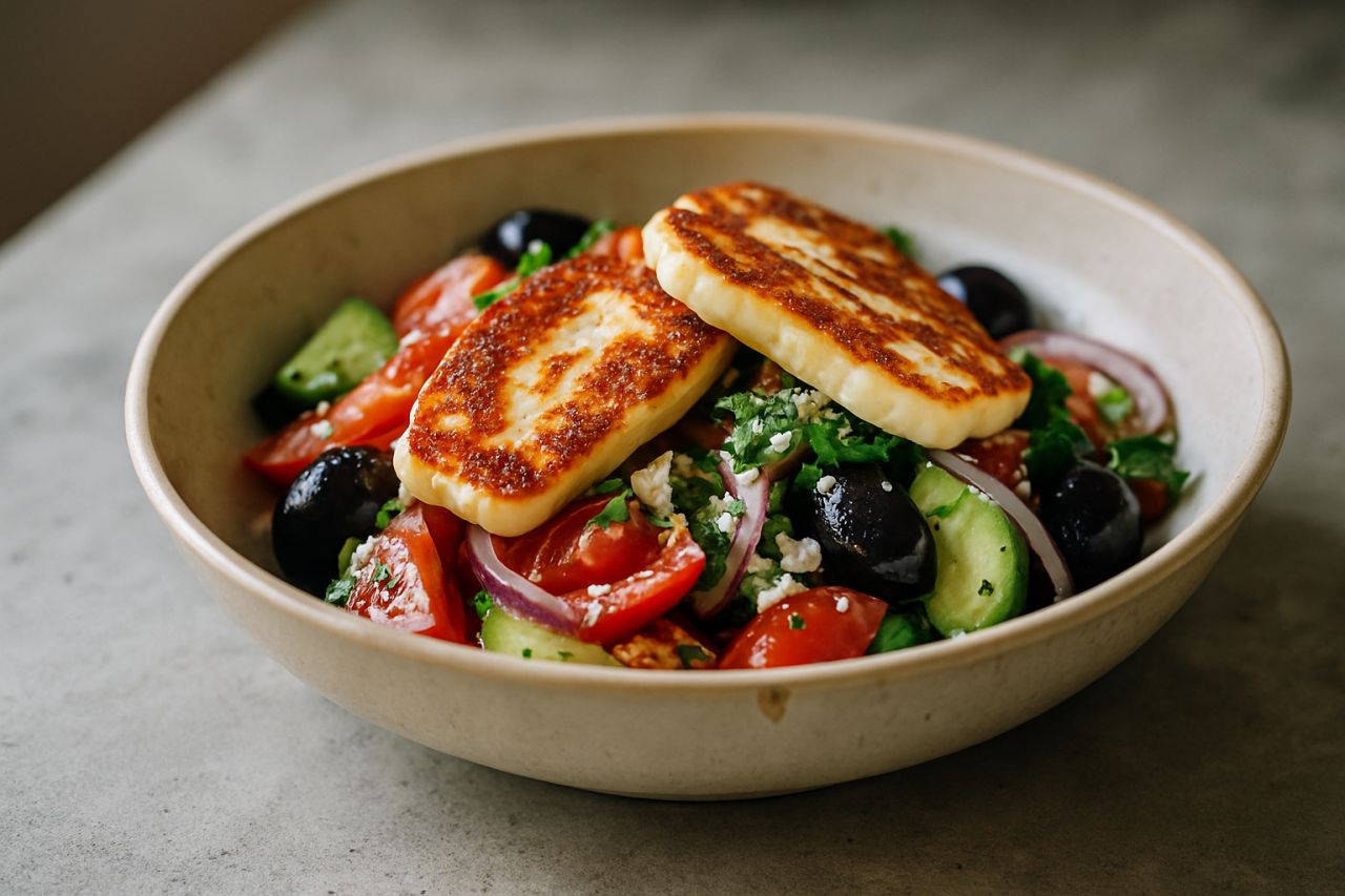 Insalata Tiepida Greca con Halloumi
