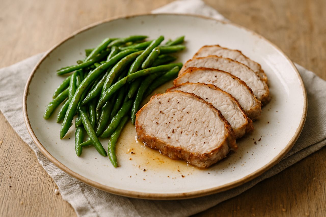 Lonza di Maiale al Forno con Fagiolini
