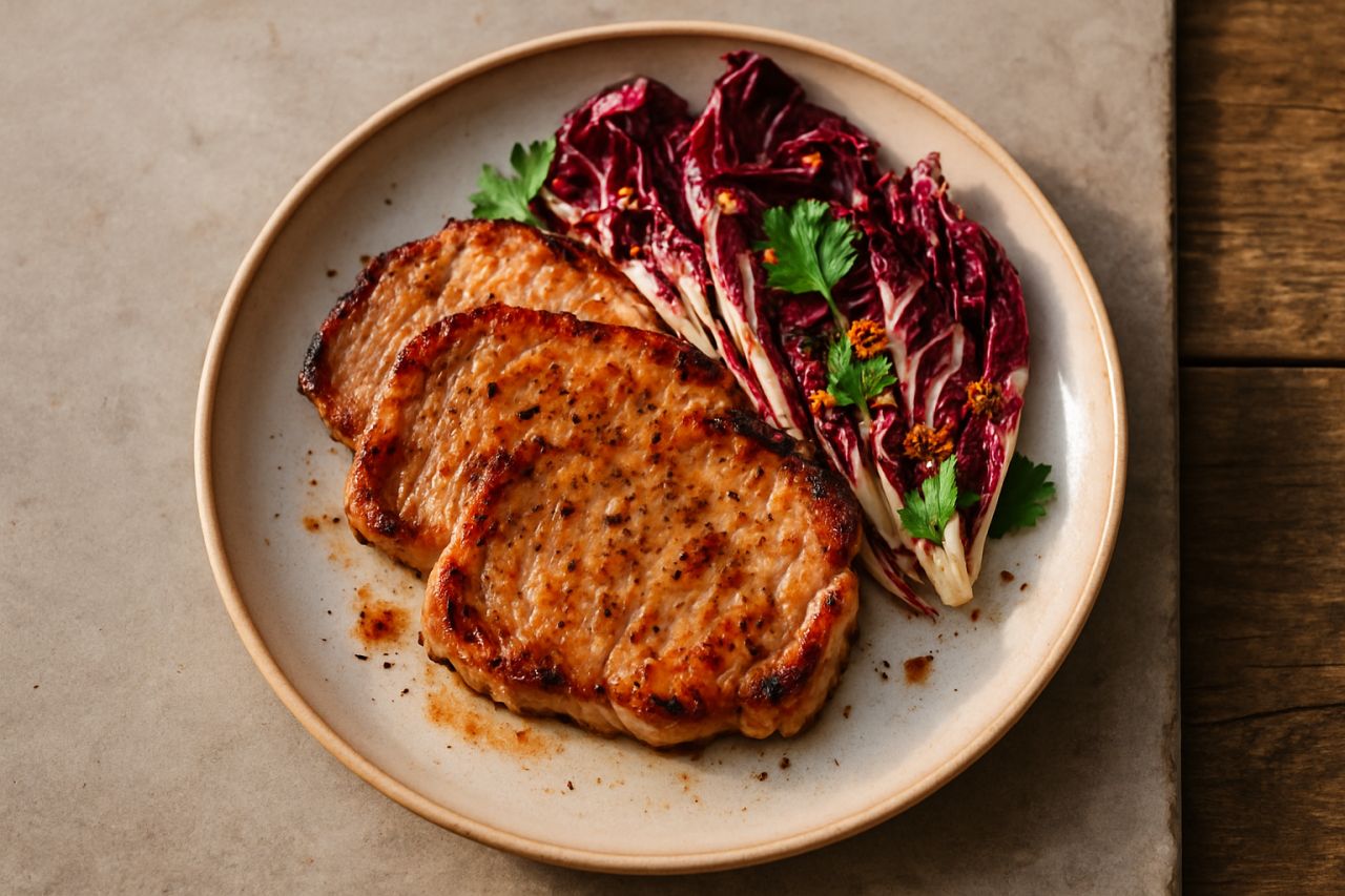 Lonza di Maiale Grigliato con Radicchio