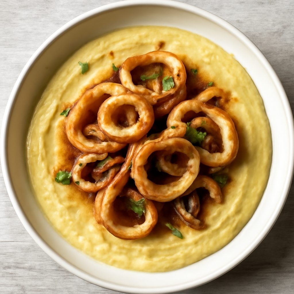 Macco di fave messinesi con calamari
