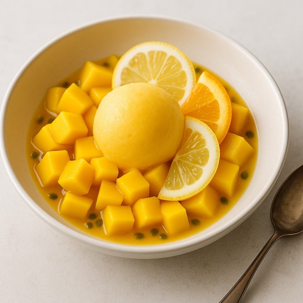 Mango, Passion Fruit and Citrus Sorbet
