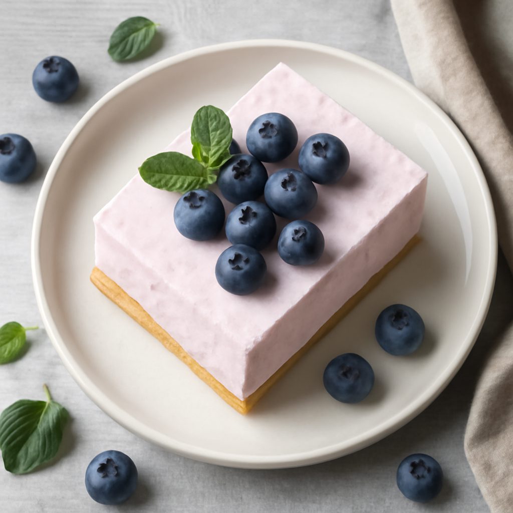 Mattonella allo yogurt con mirtilli