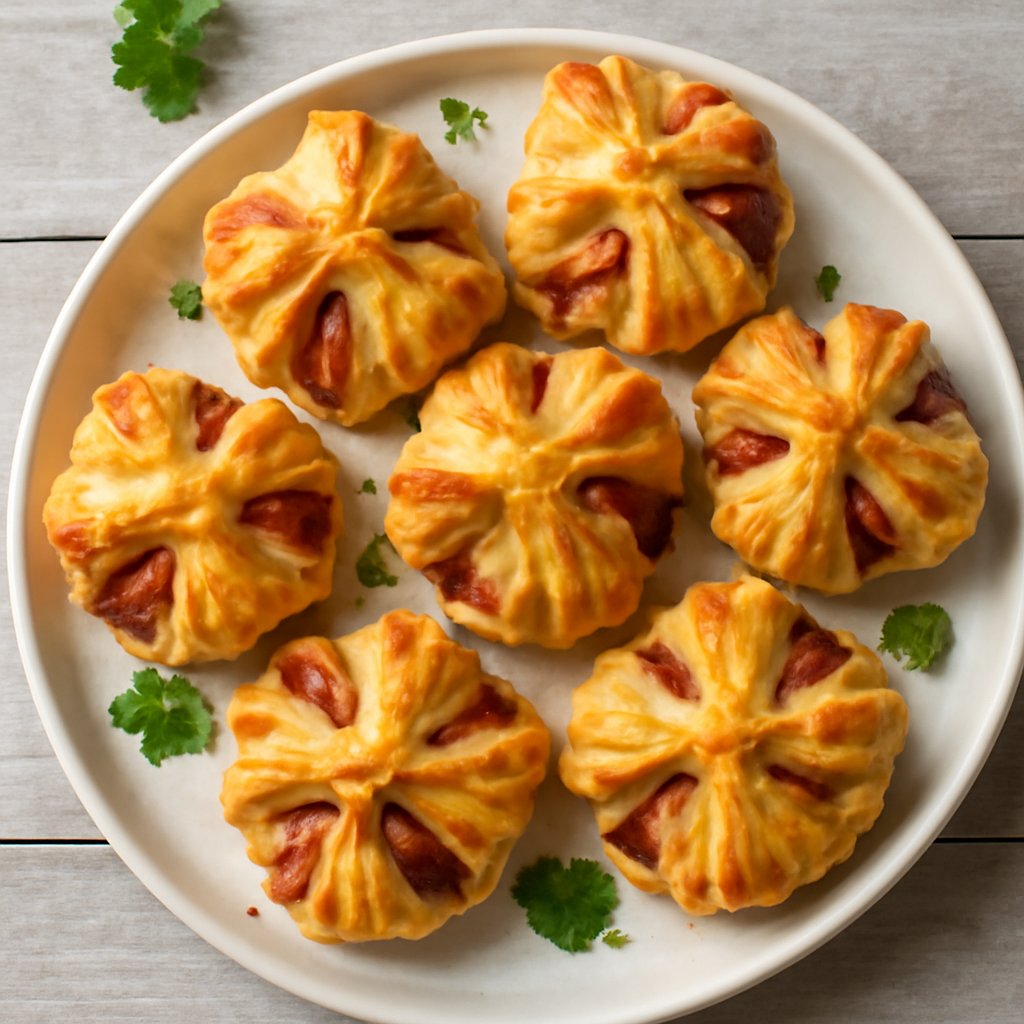 Mazzolini di pasta sfoglia speck e formaggio