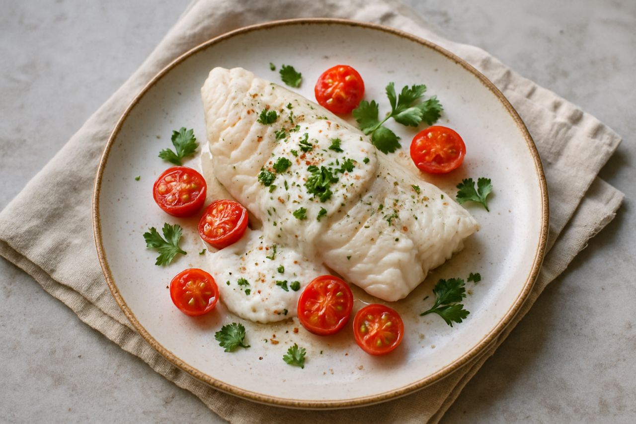 Merluzzo al Vapore alla Salsa di Yogurt