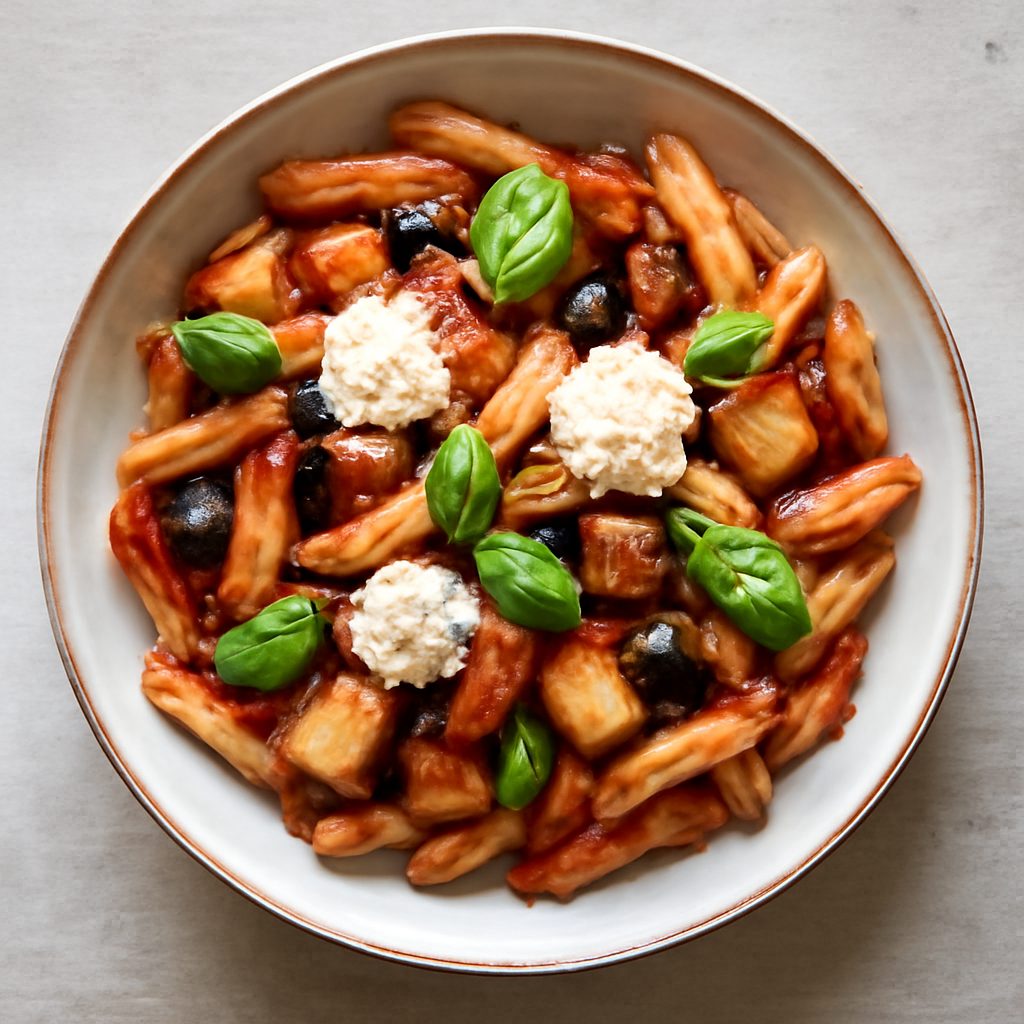 Mezze penne integrali risottate alla norma
