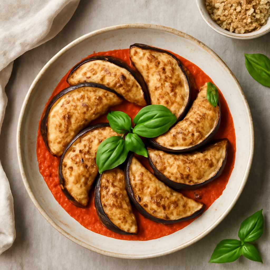 Mezzelune di melanzane e quinoa (vegan)