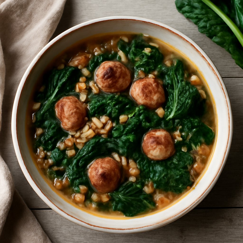 Minestra di farro, cavolo nero e salsiccia