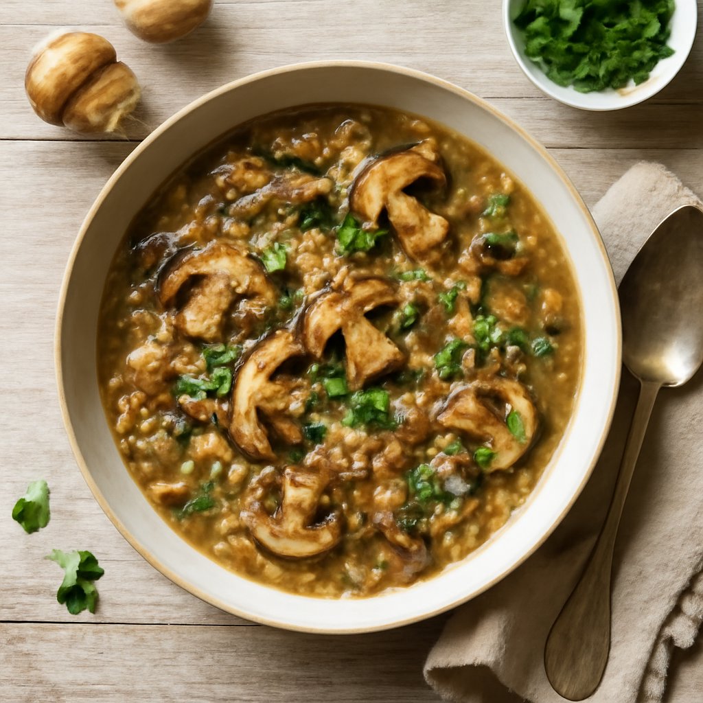 Minestra di orzo e funghi
