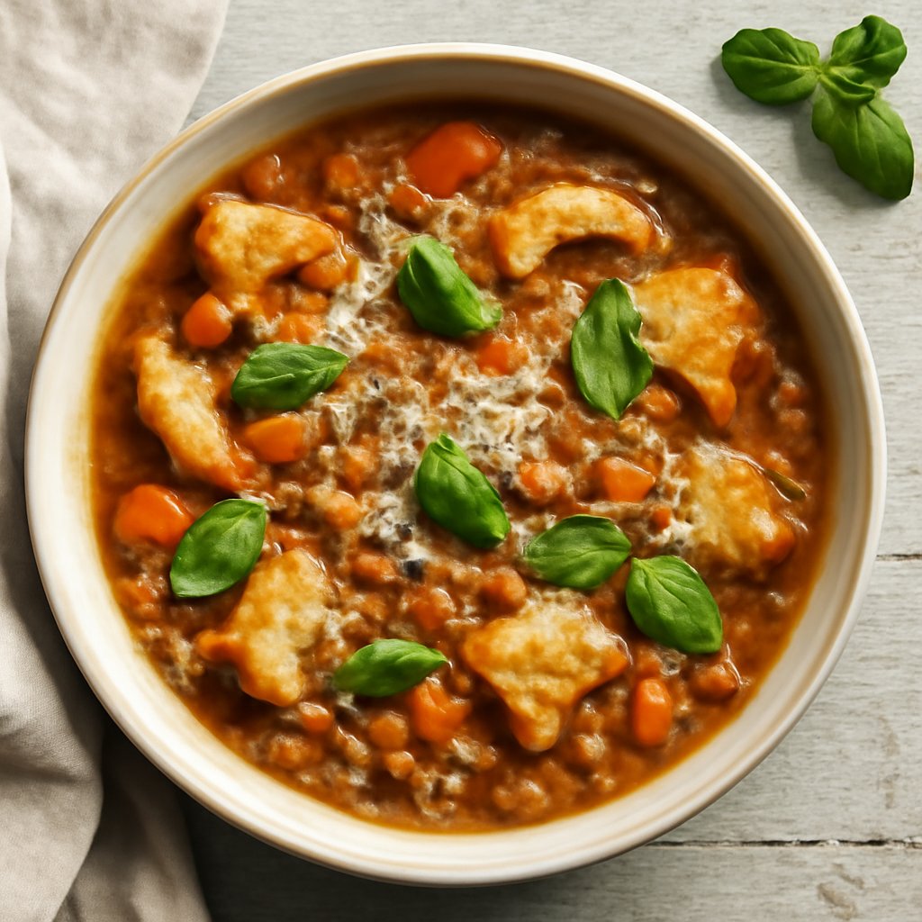 Minestra di pane e lenticchie