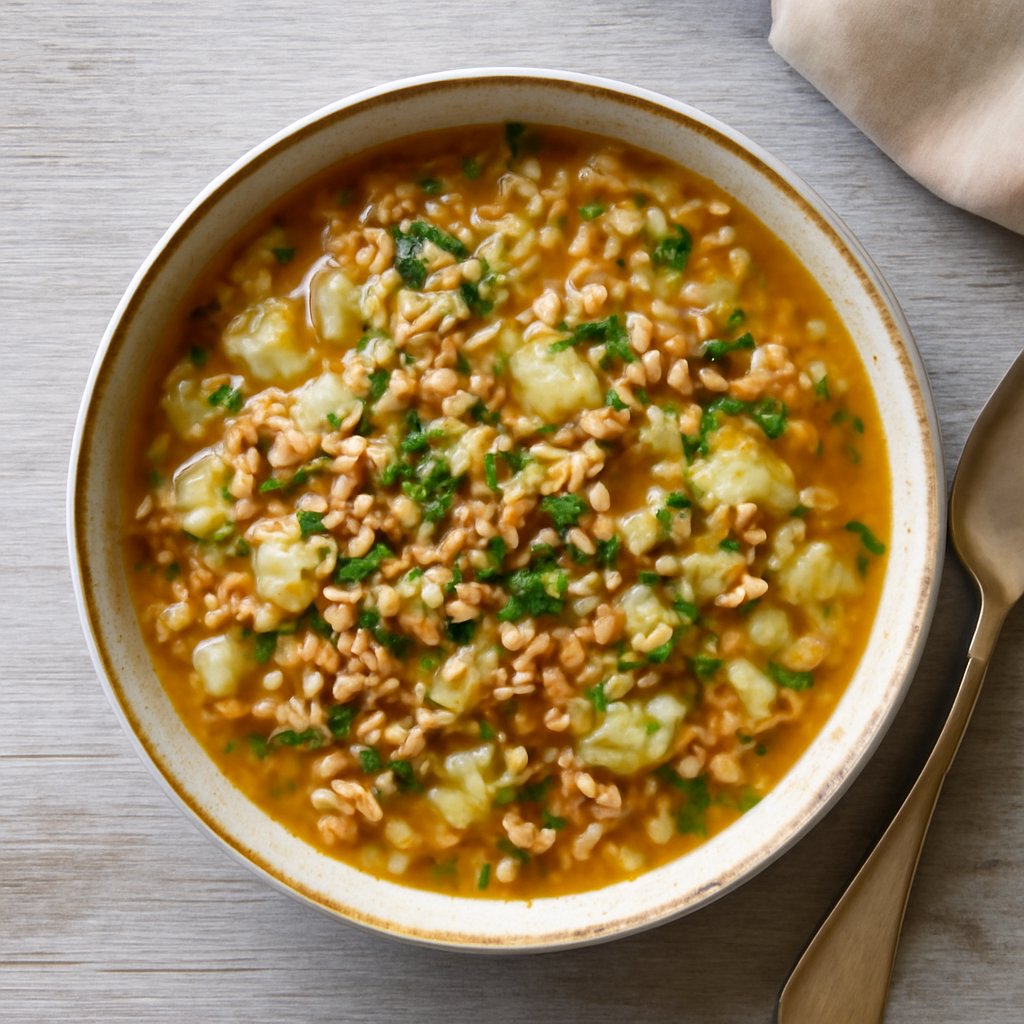 Minestra finocchi, orzo e farro