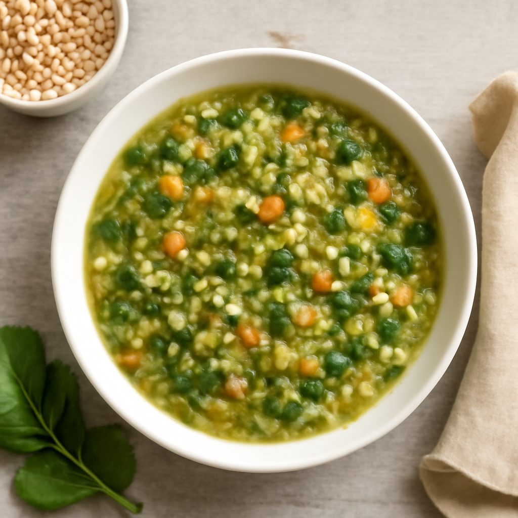 Minestra verde coi cereali (10-12 mesi)