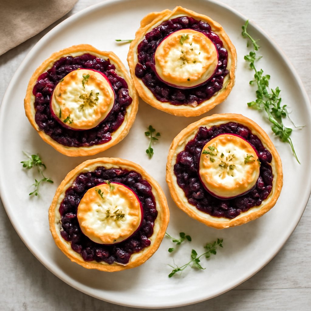 Miniquiches di cavolo rosso e formaggio di capra