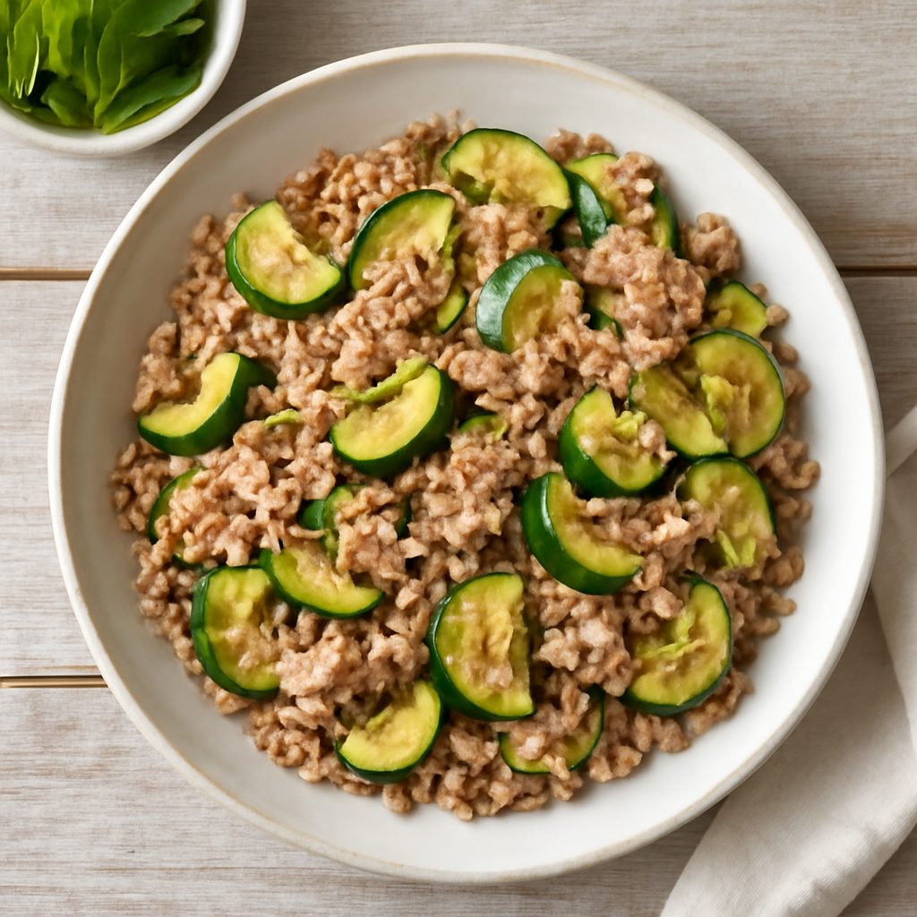 Misto di cereali con zucchine alla menta e tonno