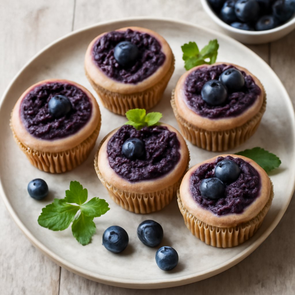 Muffin cheesecake ai mirtilli vegan