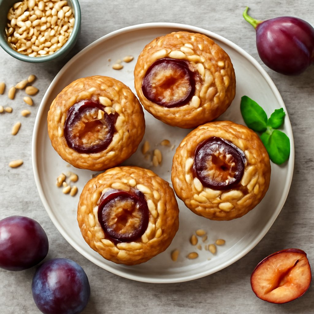 Muffin con prugne e pinoli