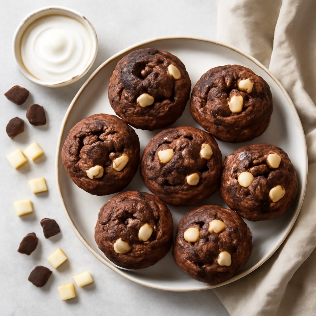 Muffin tre cioccolati e yogurt