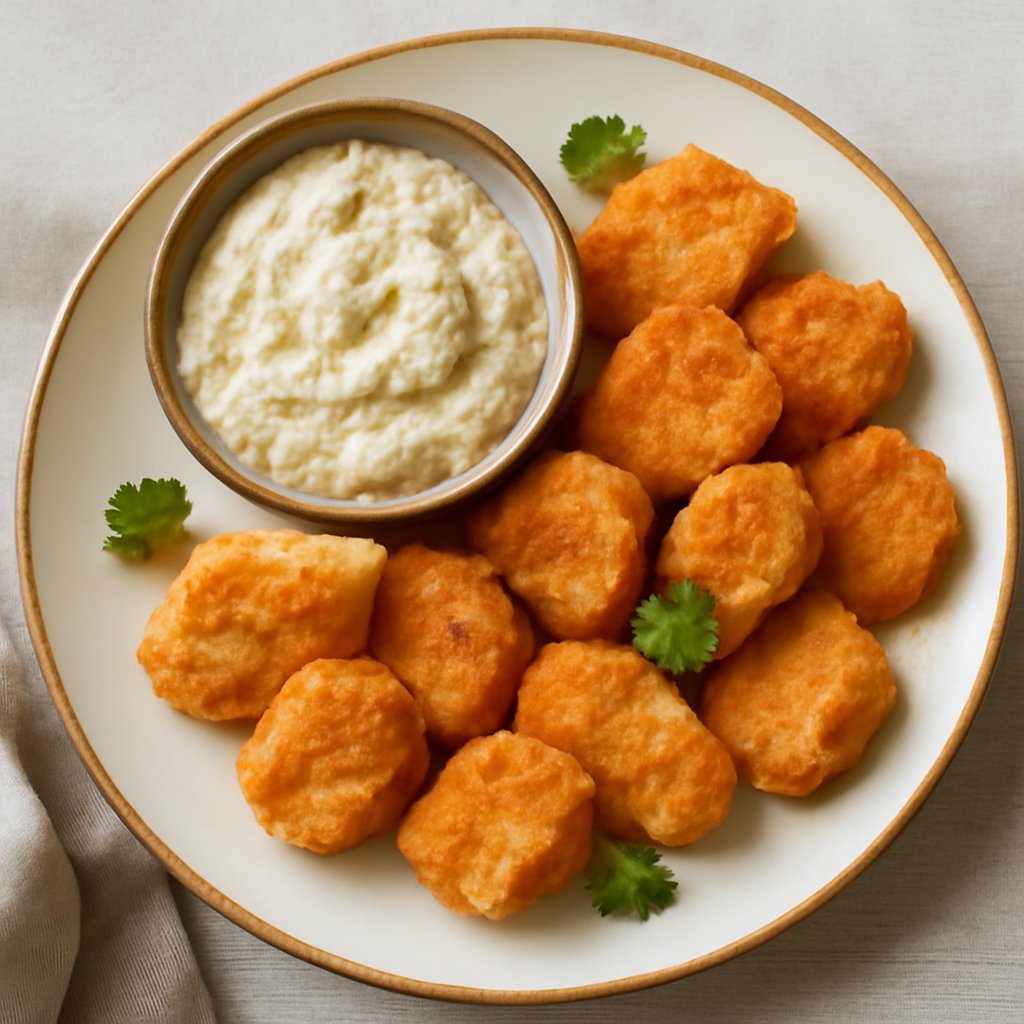 Nuggets di pollo con salsa soyanesa ai sottaceti (senza uova)