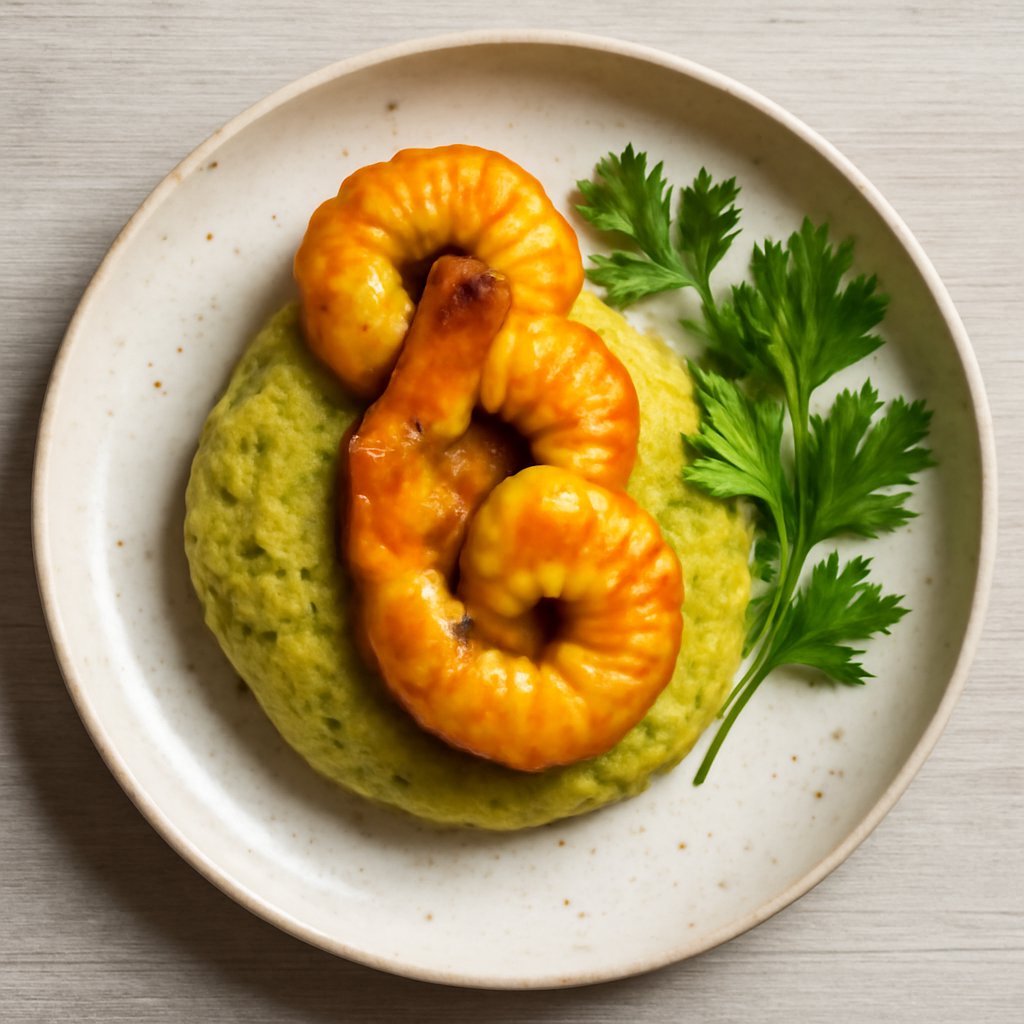Nuvola di zucchine con gamberoni alla curcuma