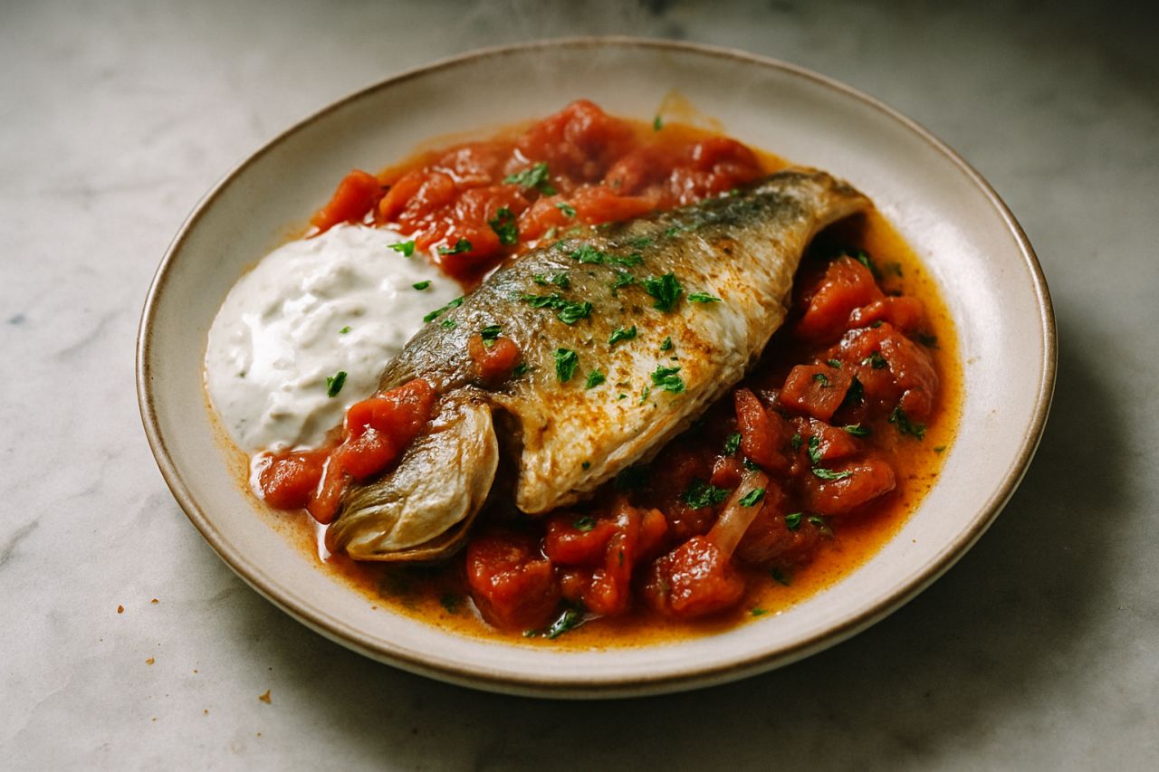 Orata in Umido alla Salsa di Yogurt
