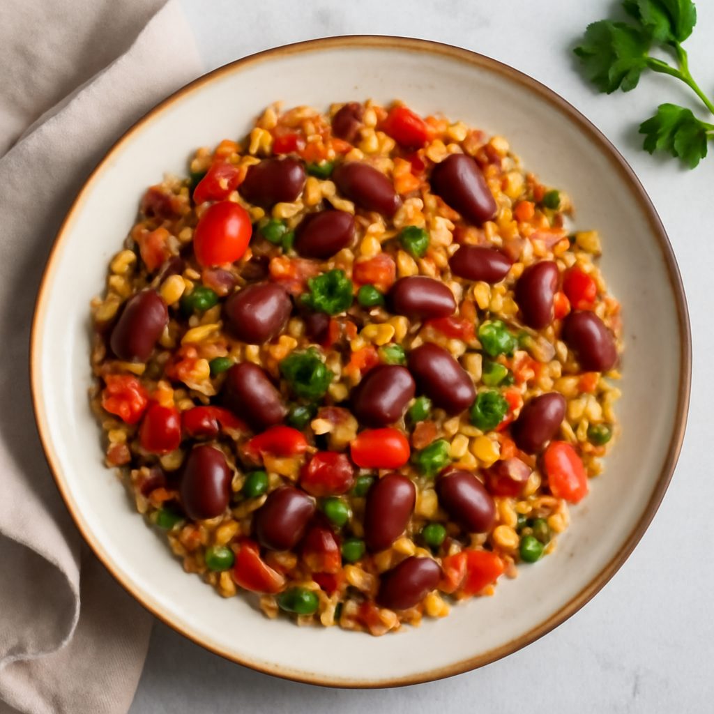 Paella di fagioli rossi (vegan)