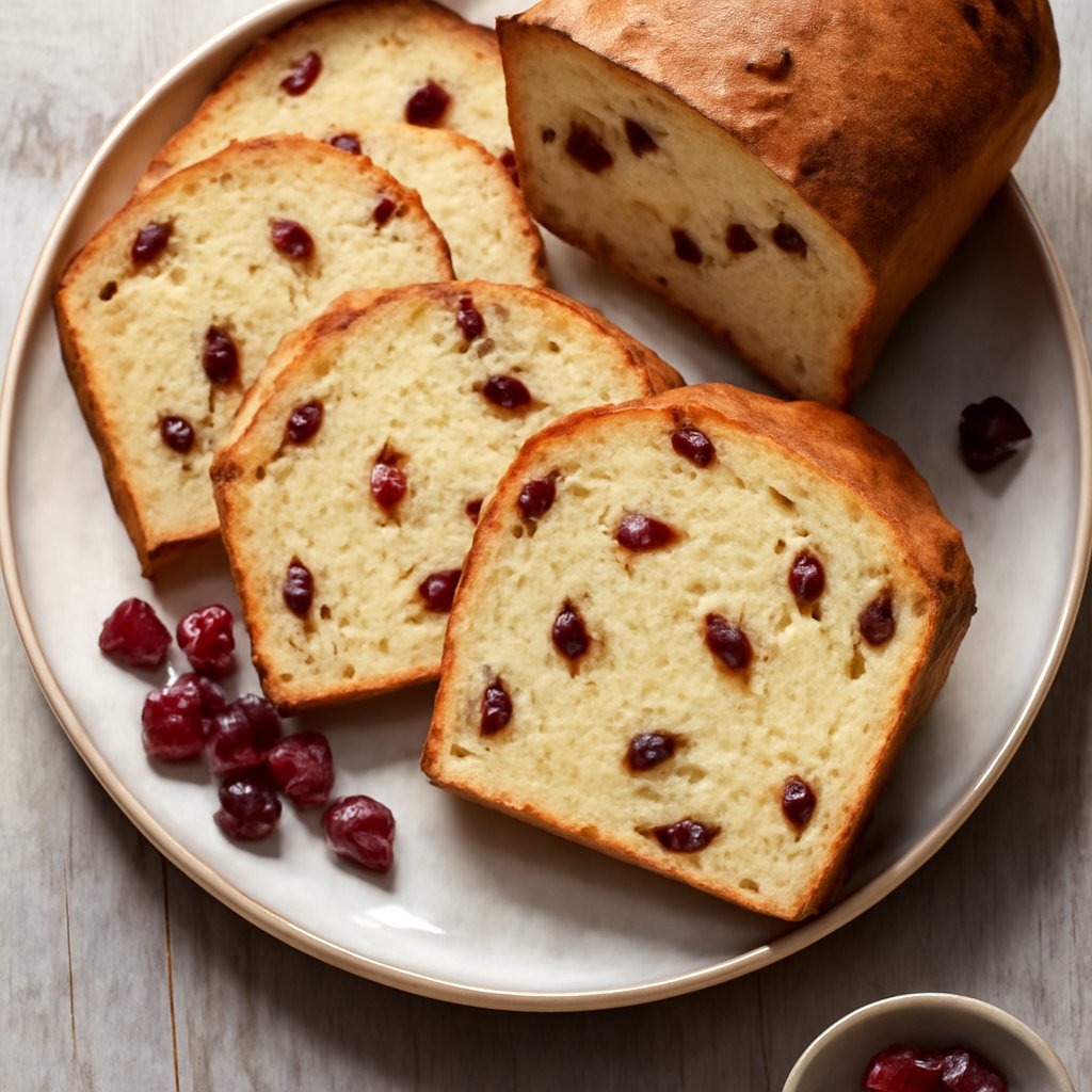 Pane dolce con mirtilli rossi