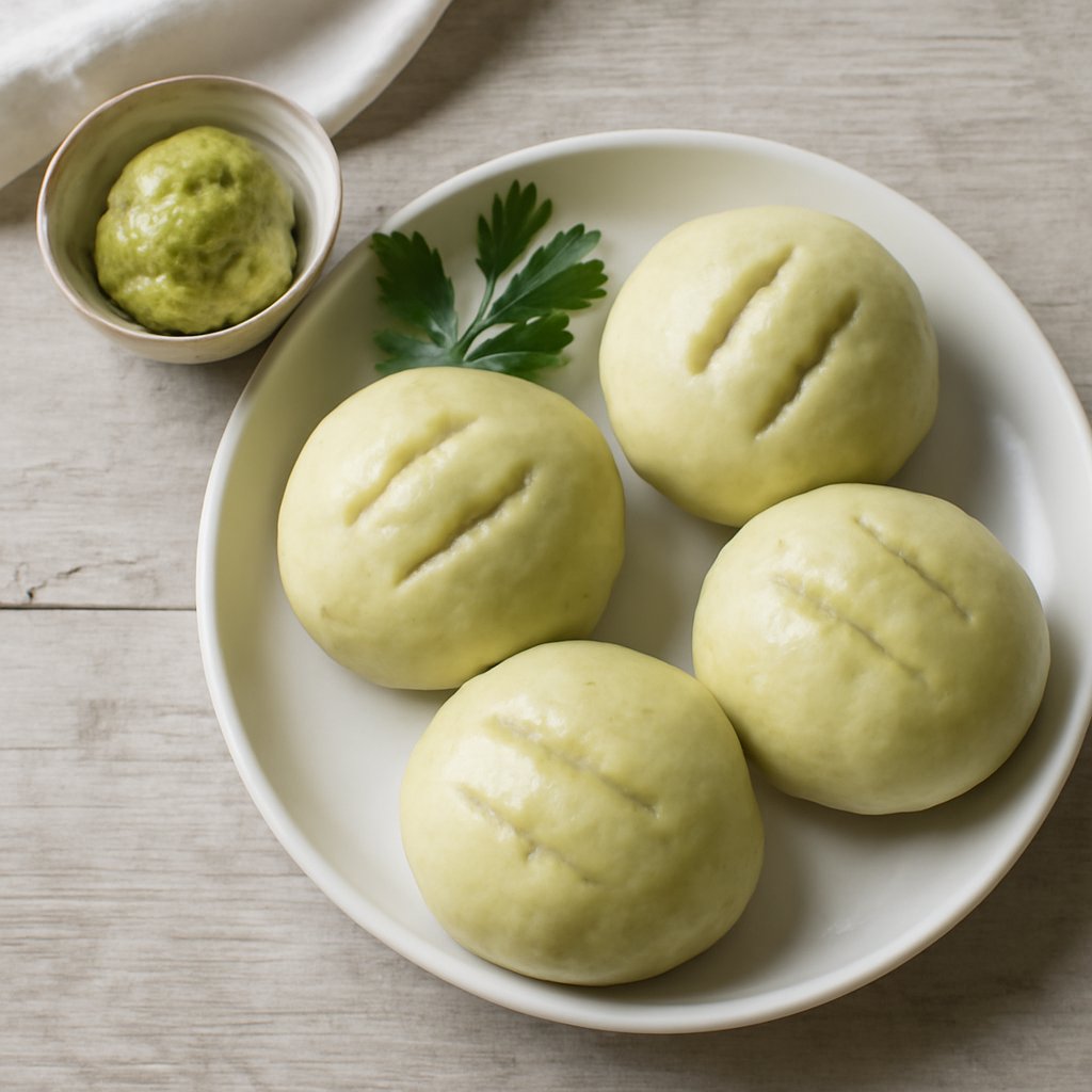 Panini al wasabi cotti a vapore