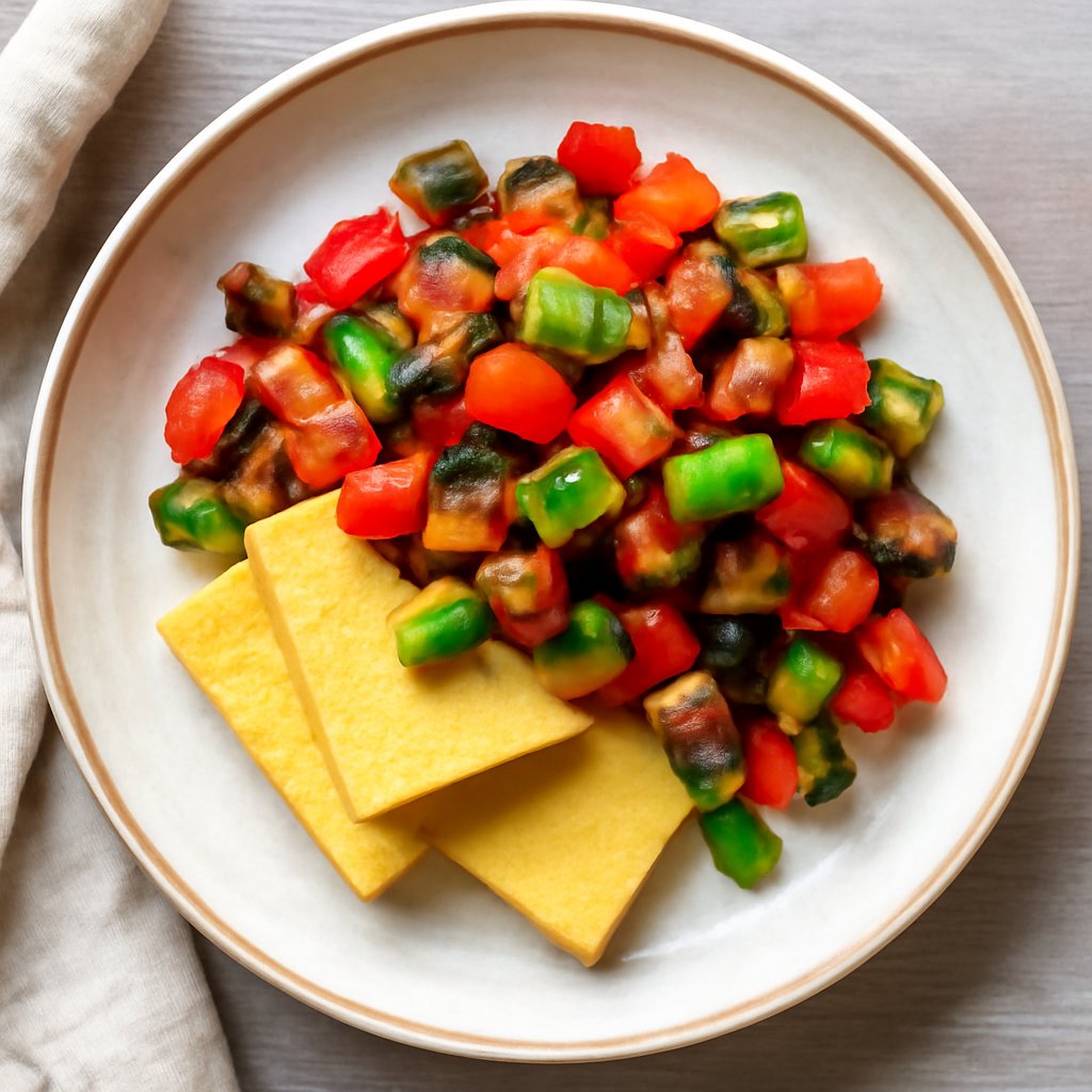 Panissa con caponata estiva