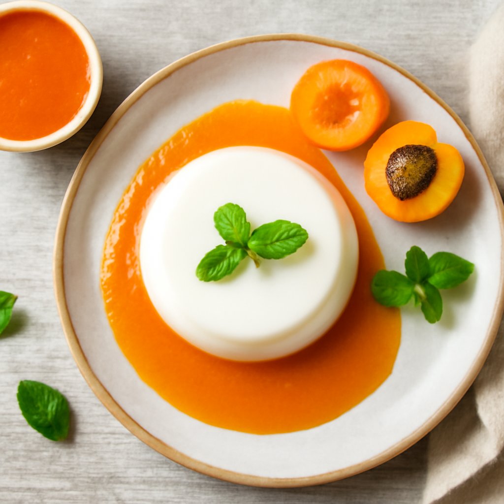 Panna cotta con coulis di albicocche