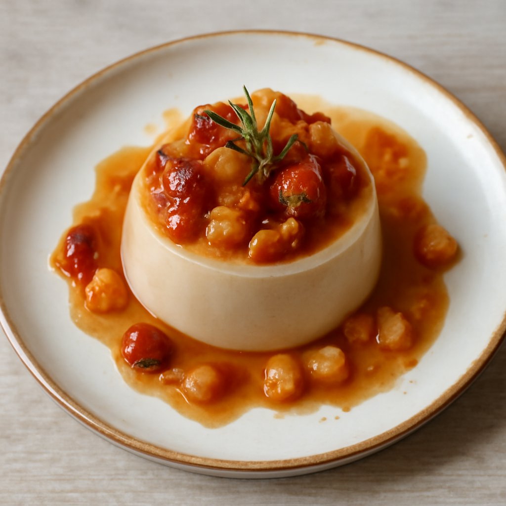 Pannacotta di foie gras con composta di fichi e mele