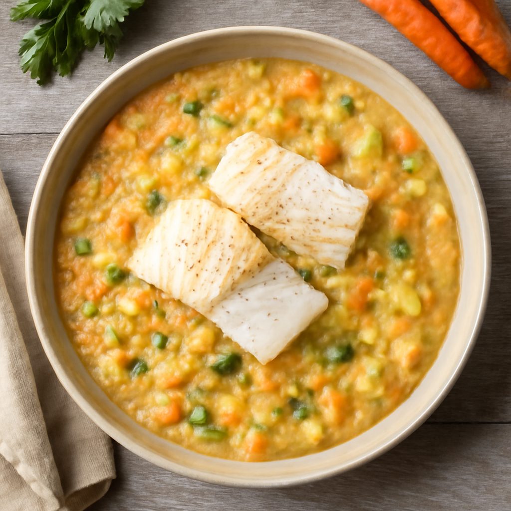 Pappa verdure e nasello