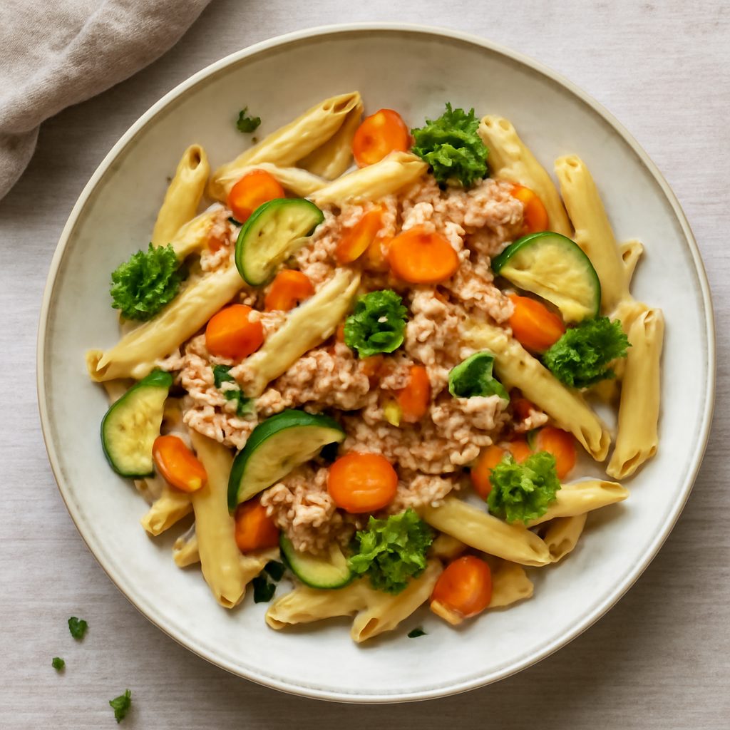 Pasta con verdure e tonno