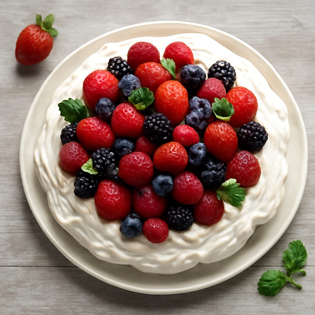 Pavlova ai frutti di bosco