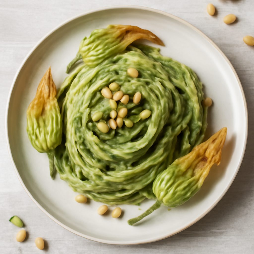 Pesto ai fiori di zucca e pinoli