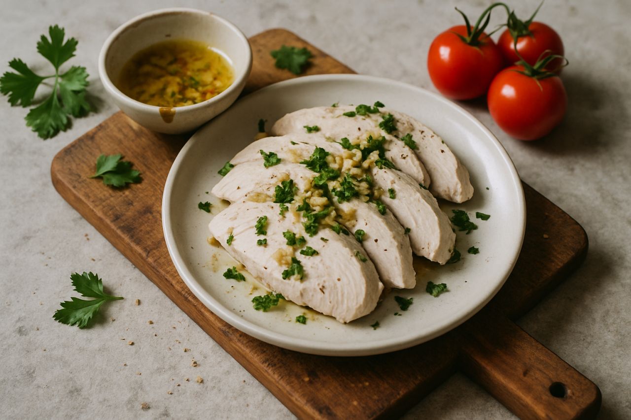 Petto di Pollo al Vapore all Aglio