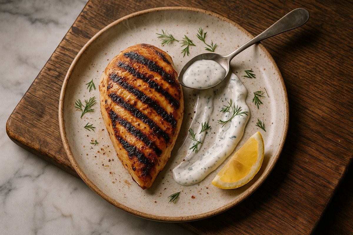 Petto di Pollo Grigliato con Salsa allo Yogurt