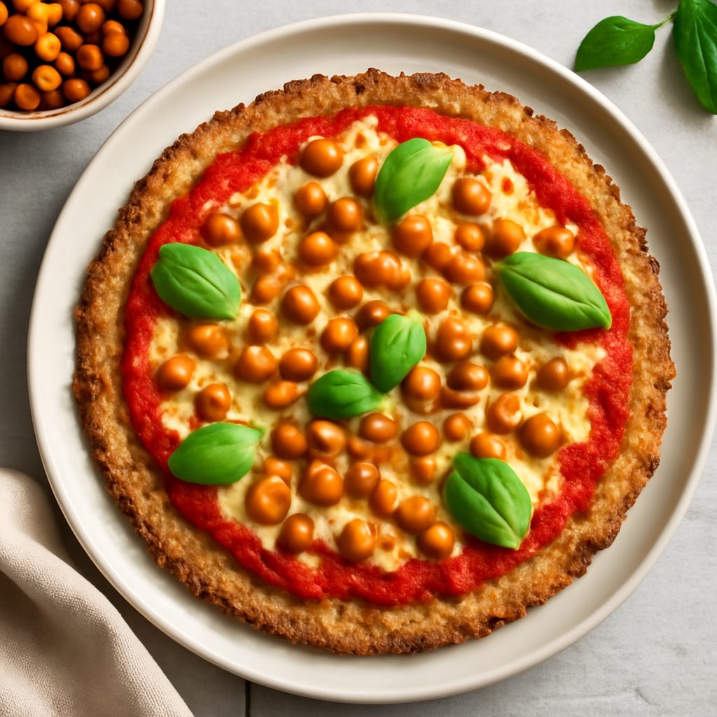 Pizza di cavolfiore con ceci