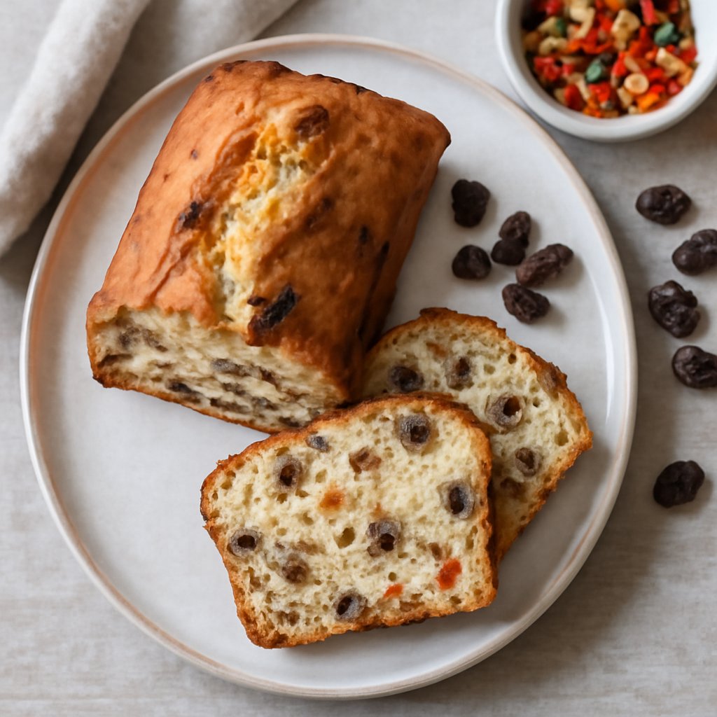 Plum cake frutta candita e uvetta (senza glutine)