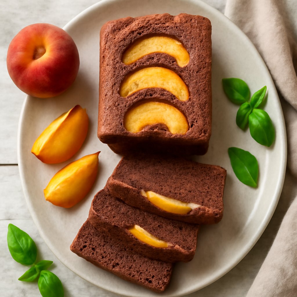 Plumcake con cioccolato e pesche