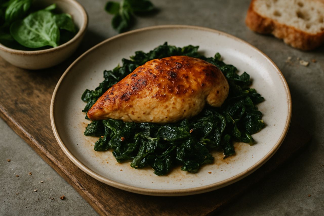 Pollo al Forno con Spinaci