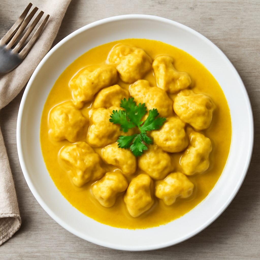 Pollo con salsa al curry