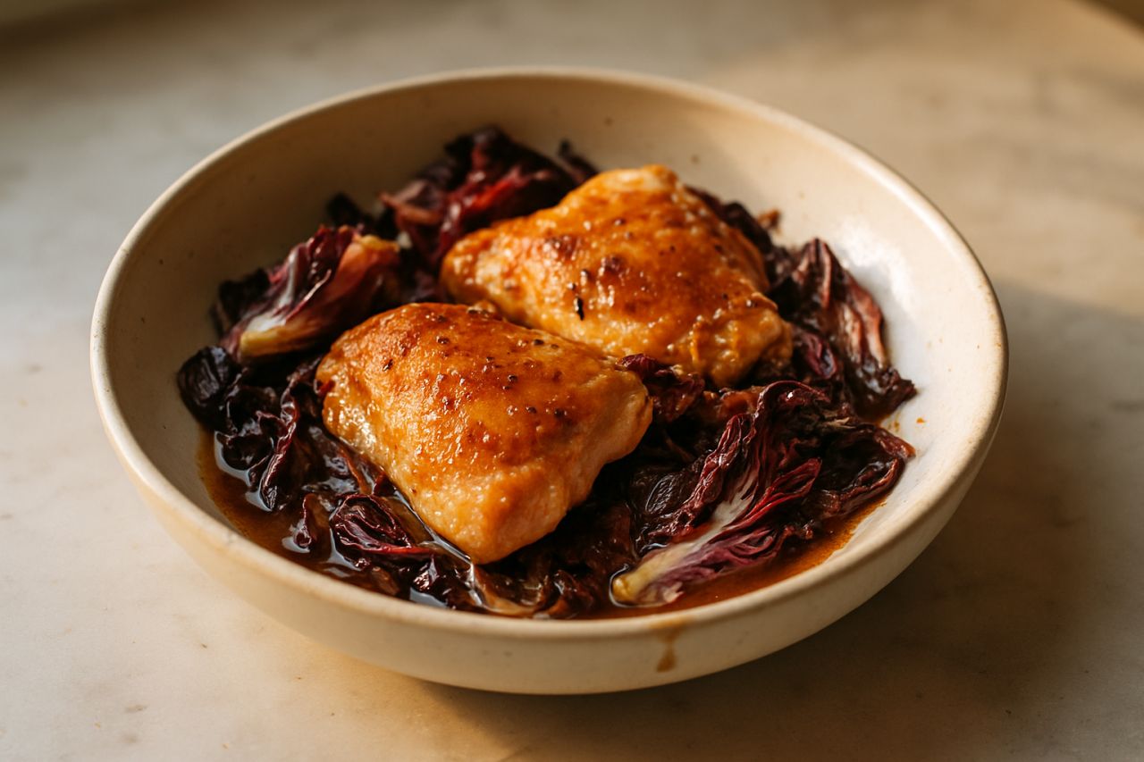 Pollo in Padella con Radicchio