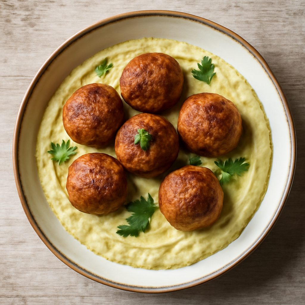 Polpette di carne con macco di fave (robot da cucina Friend)
