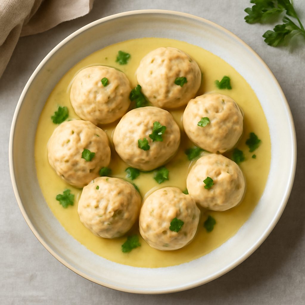 Polpette di pollo al vaporiera in salsa delicata