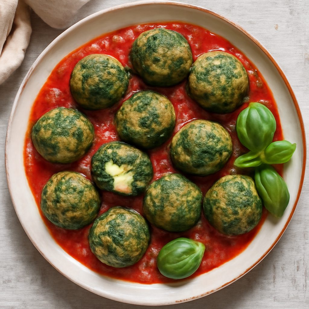 Polpette spinaci e mozzarella