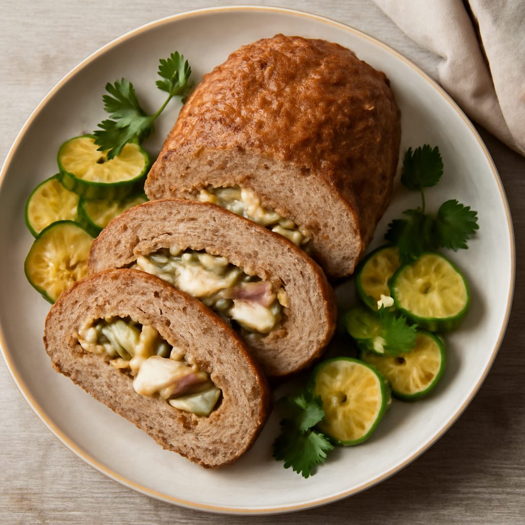 Polpettone con zucchine, speck e mozzarella