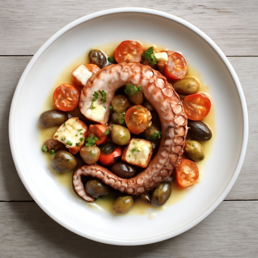 Polpo sottovuoto con olive taggiasche