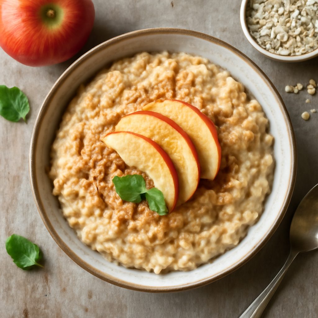 Porridge di avena e mele