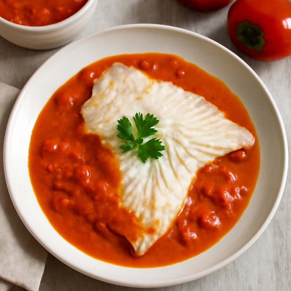 Razza in salsa di peperoni