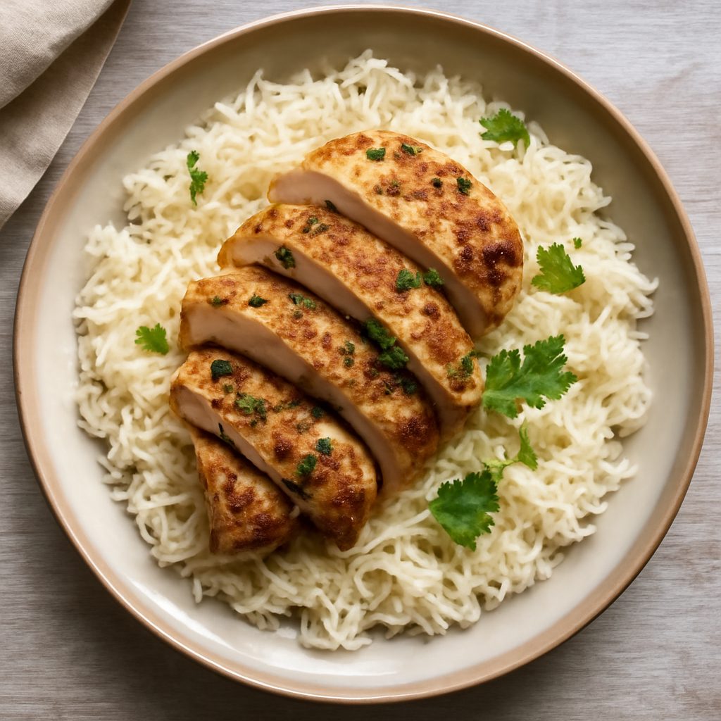 Riso basmati con petto di pollo marinato