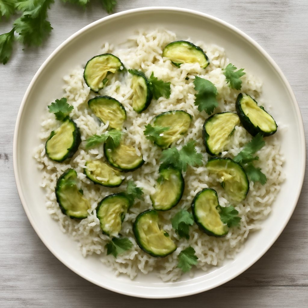 Riso basmati con zucchine, pepe e coriandolo